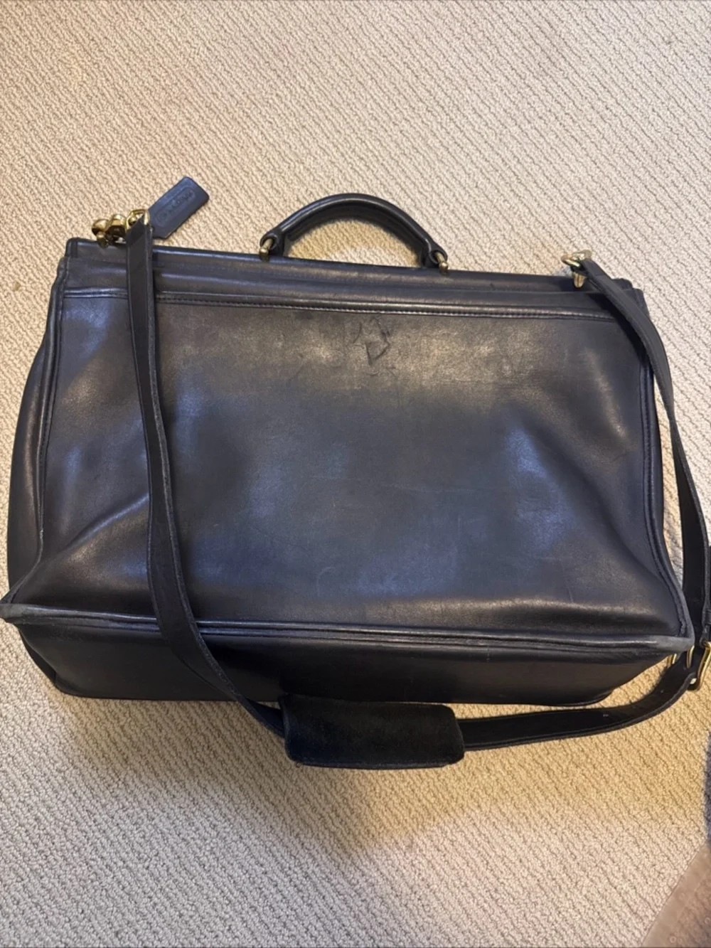 Coach Beekman 5266 Black Leather Briefcase Shoulder Bag - Picture 5 of 15